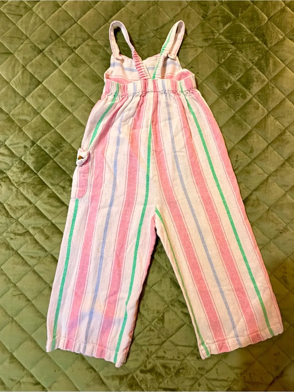 Habitual Pink, Green & White Stripe Overalls